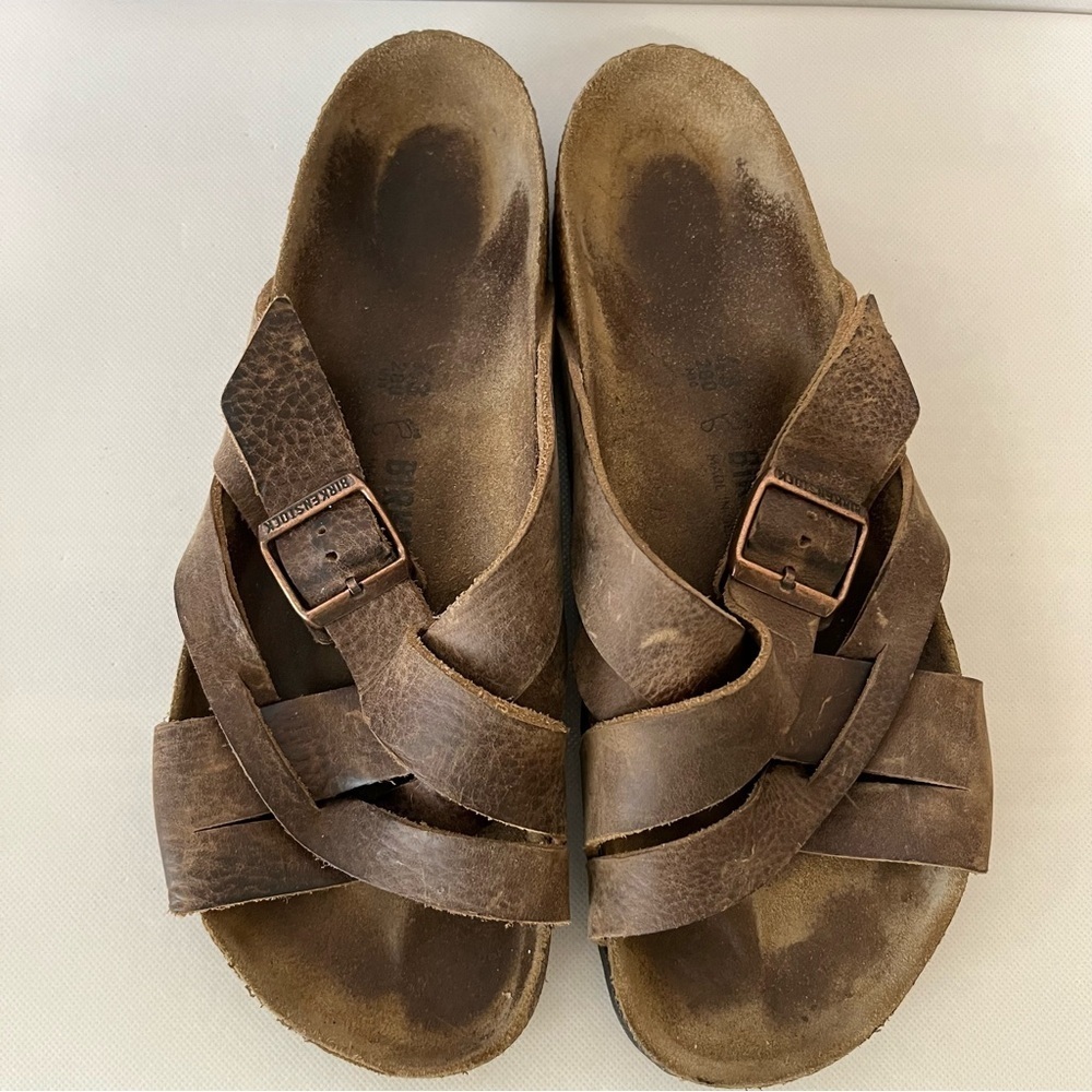 Birkenstock Lugano Brown Leather Sandals